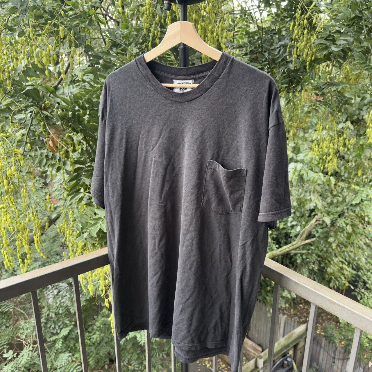 1990s Faded Black Blank Pocket Tee