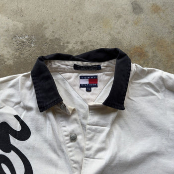 1990S/2000S Y2K TOMMY HILFIGER STRIPED LOGO RUGBY SHIRT