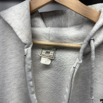 1990s Faded Distressed Pug Dog Zip Up Hoodie