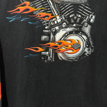 2000S HARLEY DAVIDSON FLAME V-TWIN ENGINE LONGSLEEVE TEE