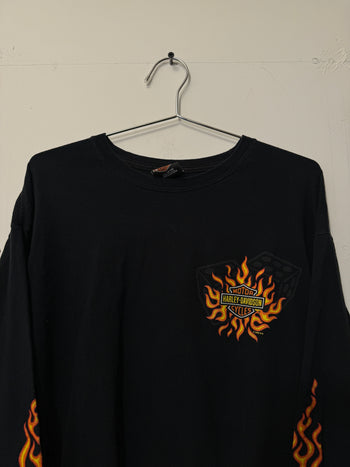 2000S HARLEY DAVIDSON DICE FLAME LONGSLEEVE TEE