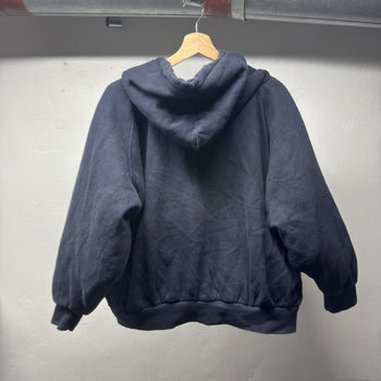 1990s Heavyweight Boxy Wide Fit Quilted Lined Zip Up Hoodie