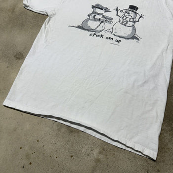 CAMISETA CON PISTOLA DE MUÑECO DE NIEVE STICK EM UP DE LOS AÑOS 2000 Y2K