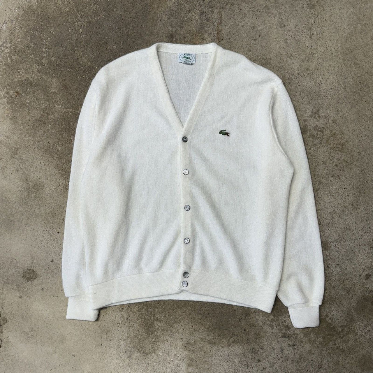 1980s IZOD LACOSTE ACRYLIC CARDIGAN SWEATER