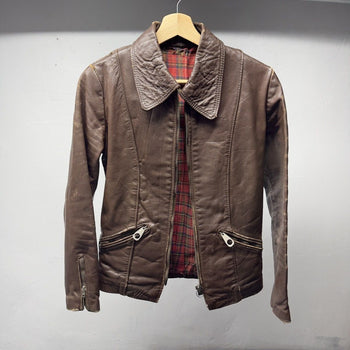 1950s Aero Women's Horsehide Leather Jacket Thrashed Faded