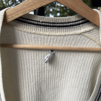 1960s Striped Acrylic Cardigan Sweater