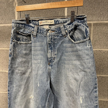 2000s Y2K Bullhead Baggy Wide Leg Thrashed Distressed Jeans
