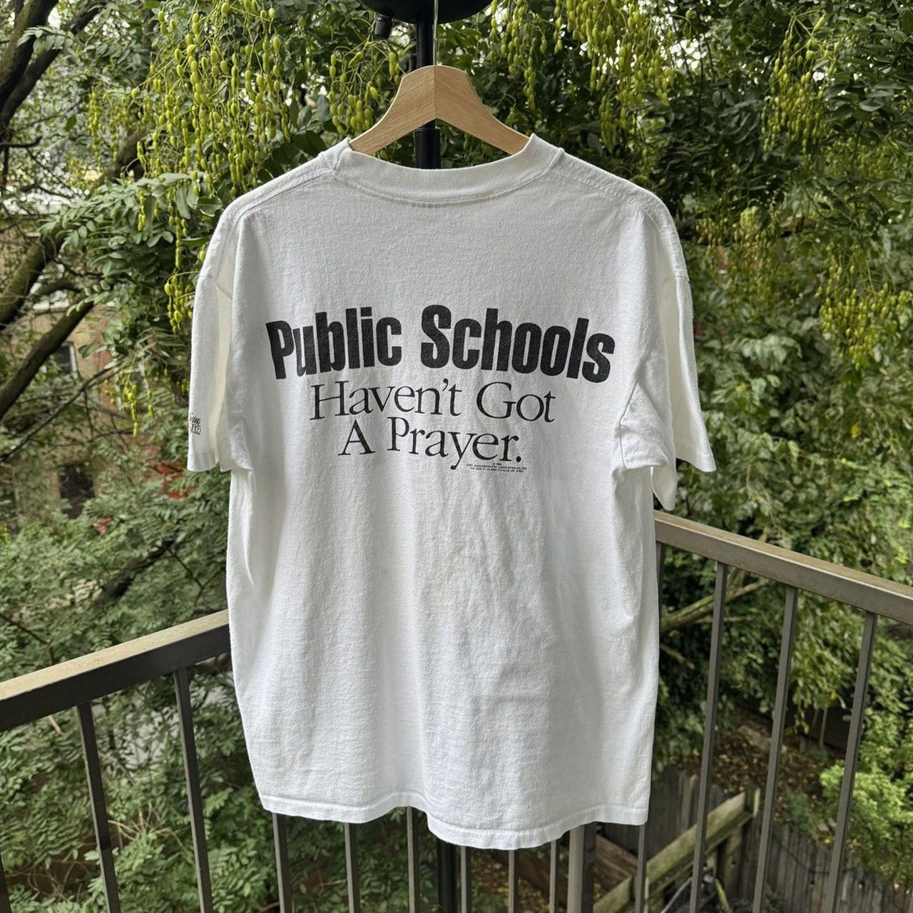 1990s Guns God Drugs Public Schools Tee