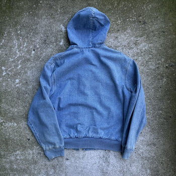 1990S WALLS THERMAL LINED RAGLAN CUT HOODED DENIM ZIP UP JACKET