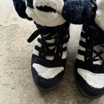 JEREMY SCOTT ADIDAS 2011 PANDA BEAR HIGH TOP SNEAKERS