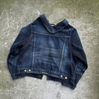 BALENCIAGA 2021 DIRTY BLUE SWING DENIM JACKET