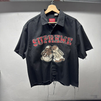 Supreme Embroidered Bunnies Shirt Cropped Distressed