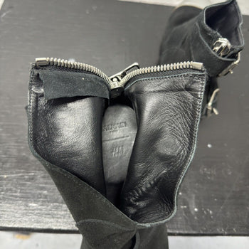 FW15 Balmain x H&M Silver Toe Buckle Boots