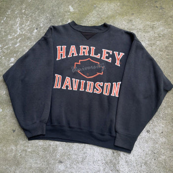 1990S HARLEY DAVIDSON UNIVERSITY CLEVELAND OHIO FADED CREWNECK