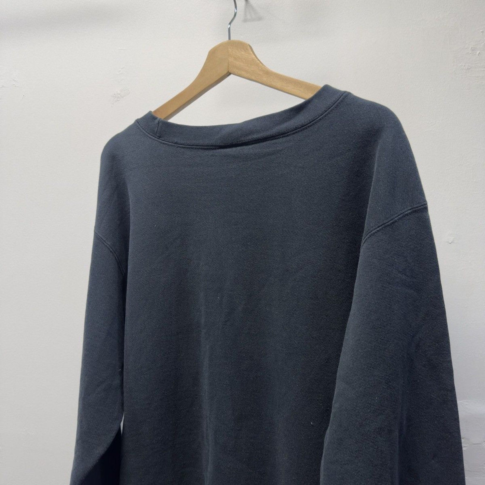 Vintage 1990s Made in USA Faded Black Blank Sweatshirt