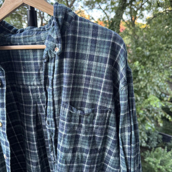 2000s Faded Plaid Flannel Shirt