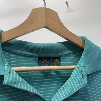 Vintage 1990s Striped Single Stitch Polo Shirt