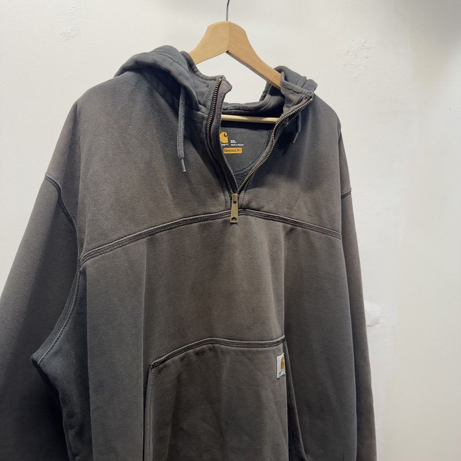 Carhartt Thrashed Faded Distressed Zip Hoodie
