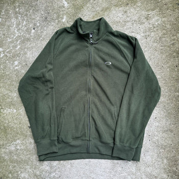 2000s OAKLEY GREEN ZIP UP PULLOVER FLEECE