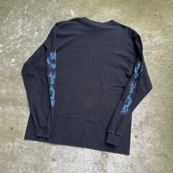 2000S HARLEY DAVIDSON BLUE SKULL FLAME LONGSLEEVE TEE