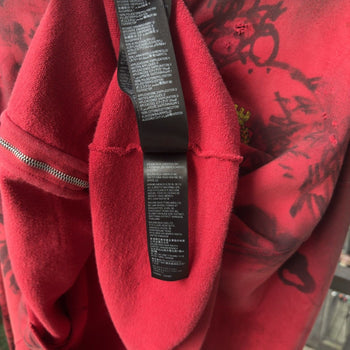 Balenciaga SS23 Mud Show Red Skater Zip Up Hoodie