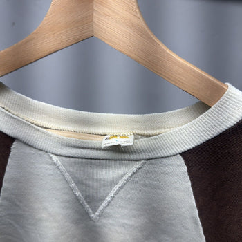 1970s 1980s Russell Athletic Thrashed Striped Raglan Sweatshirt