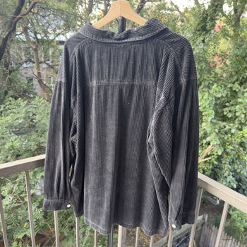 1990s Faded Zip Up Corduroy Shirt