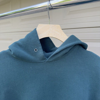 2000s Teal Sun Faded Thrashed Distressed Hoodie