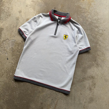 2000s FERRARI LOGO POLO ZIP SHIRT