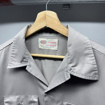 1990s Dickies Thrashed Faded Mechanic Garage Work Shirt