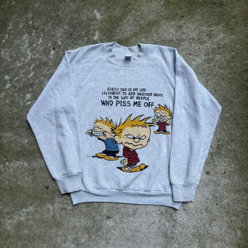 1990s CALVIN & HOBBES PISS ME OFF CREWNECK