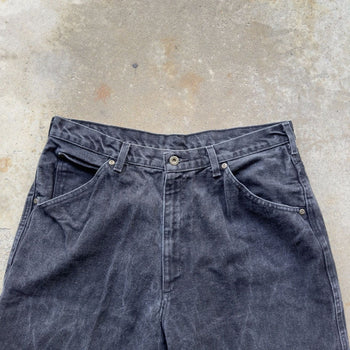 2000S POLO RALPH LAUREN BLACK FADED DENIM CARPENTER SHORTS JORTS