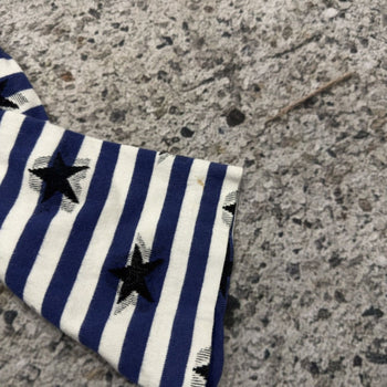Comme des Garçons Japan Blue White Striped Star Longsleeve