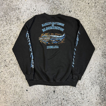 Sudadera con el logotipo de un rayo descolorido de Harley-Davidson de los años 2000