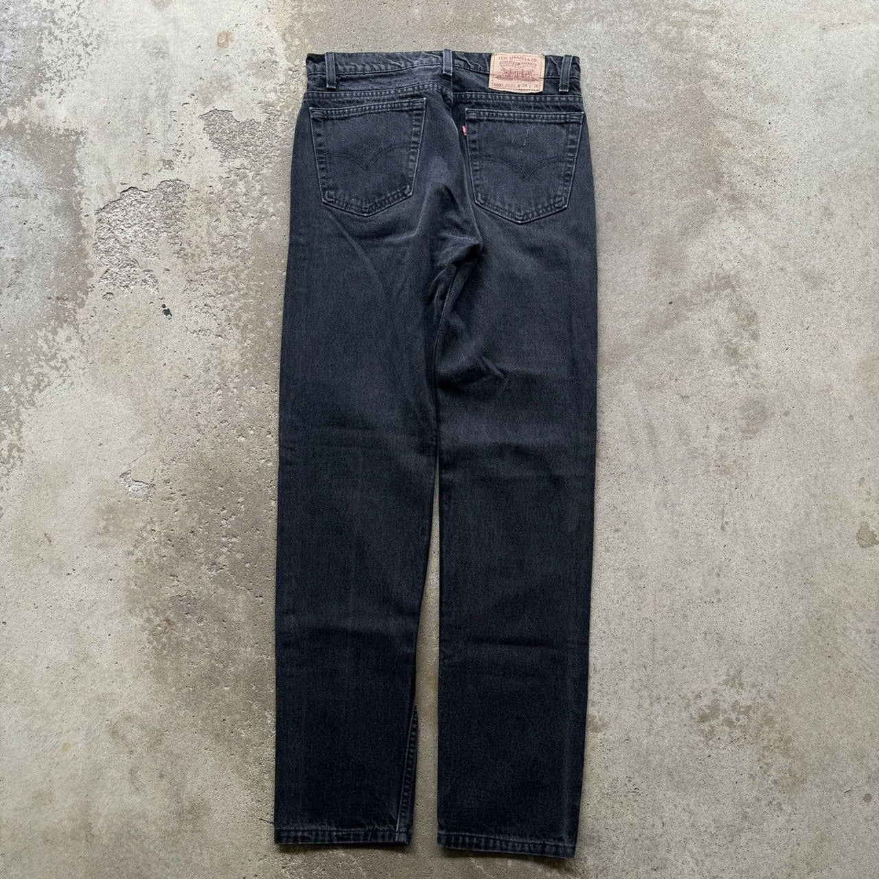 1990s LEVI'S 505 FADED BLACK DENIM JEANS MADE IN USA