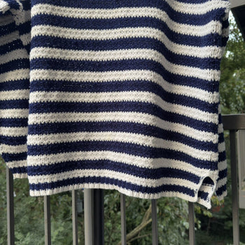 1990s Thrashed Faded Loose Knit Striped Sweater