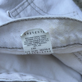 1990s Levi's 550 Orange Tab White Denim Shorts