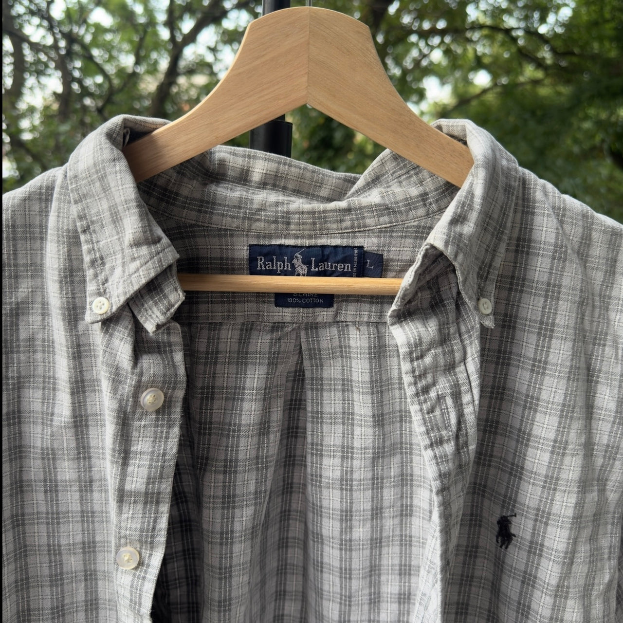 2000s Polo Ralph Lauren Gray Plaid Shirt