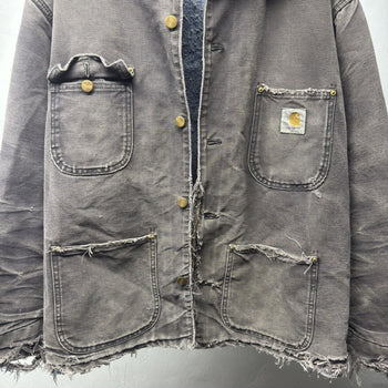 1990s Carhartt Faded Thrashed Distressed Chore Coat Jacket