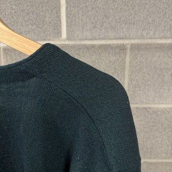 1990s Dark Green Blue Acrylic Cardigan Sweater