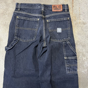 2000S POLO RALPH LAUREN BLACK BAGGY CARPENTER DENIM JEANS