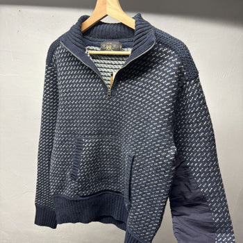 RRL Half Zip Wool Jacquard Knit Sweater Sample