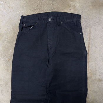 Pantalones de carpintero holgados de lona negra Dickies de los años 2000