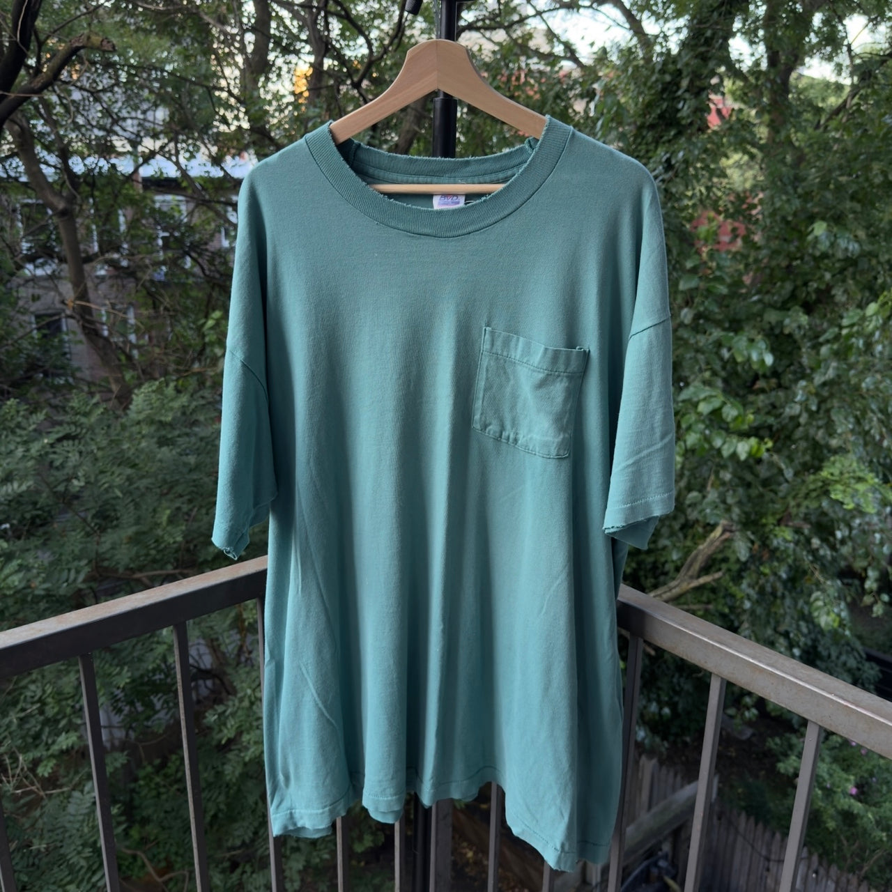 1990s Single Stitched Faded Thrashed Pocket Tee Oversized