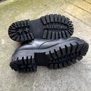 Balenciaga Sergent Derby Black Calf Leather