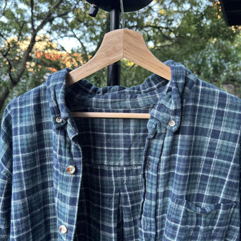 2000s Faded Plaid Flannel Shirt