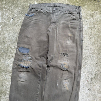 2000s DICKIES THRASHED REPAIRED FADED CANVAS WORK PANTS