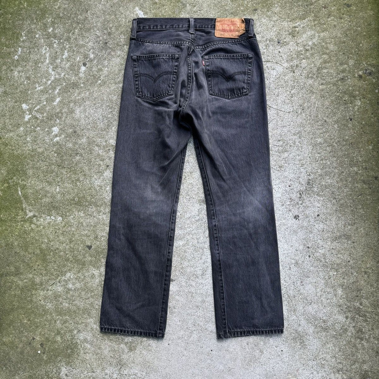 2000S LEVI’S 501 FADED BLACK STRAIGHT LEG DENIM JEANS