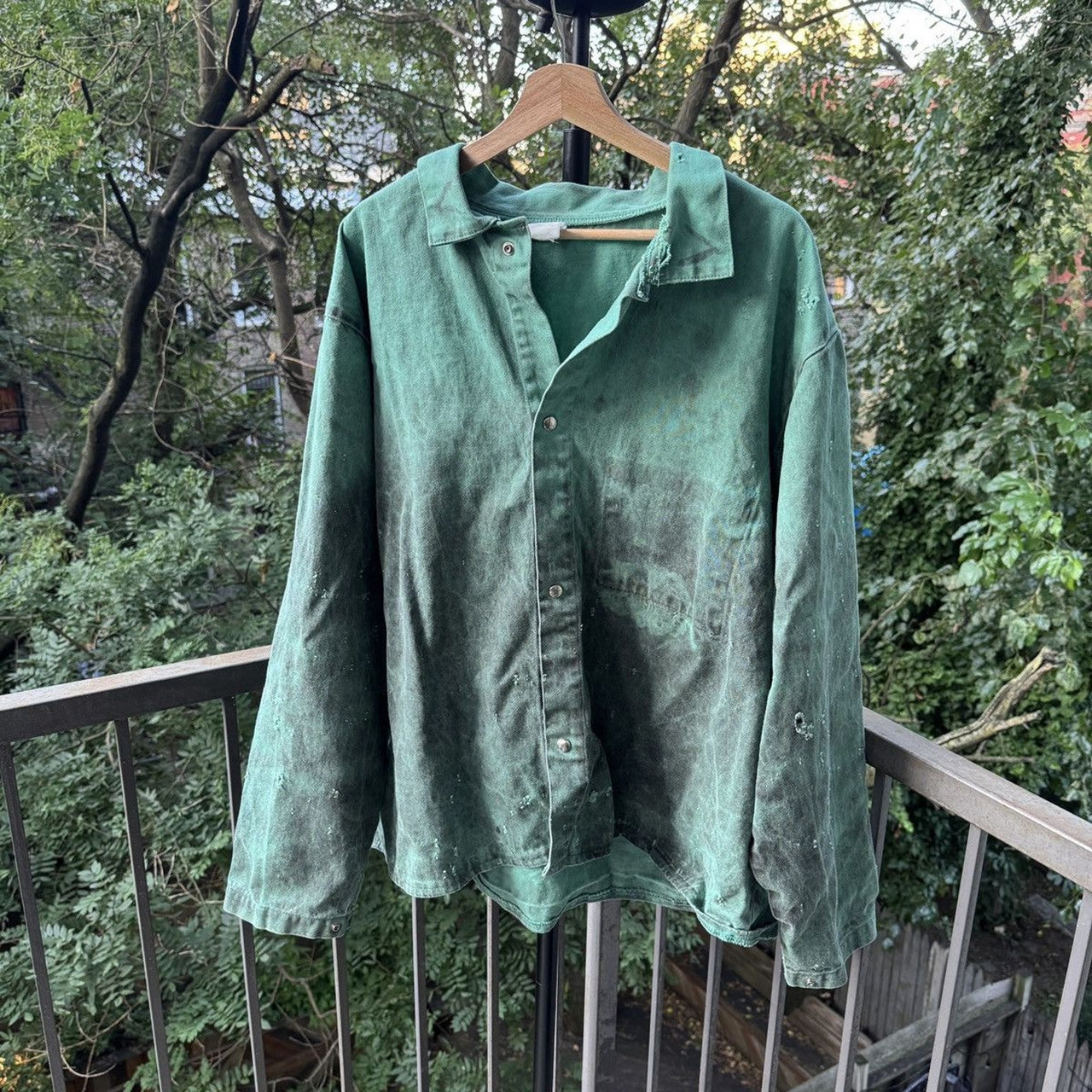 1990s Thrashed Faded Distressed Canvas Dirty Work Jacket
