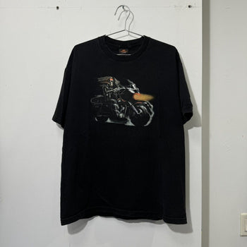 2000s SKELETON BIKER GHOST RIDER MOTORCYCLE TEE